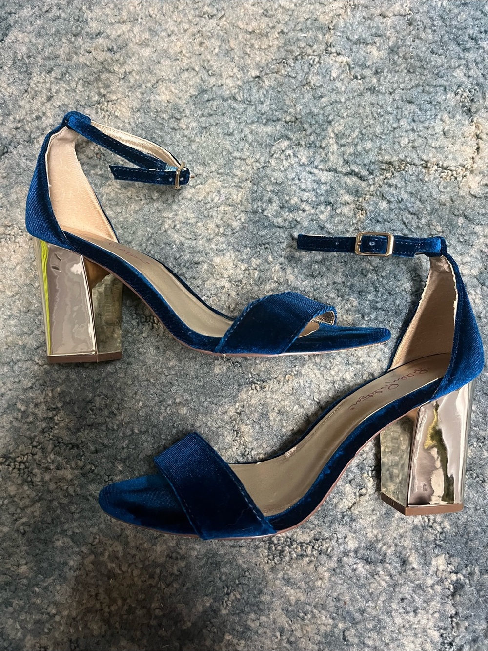 Lilly Pulitzer Velvet Block Heel Sandals — Size 8